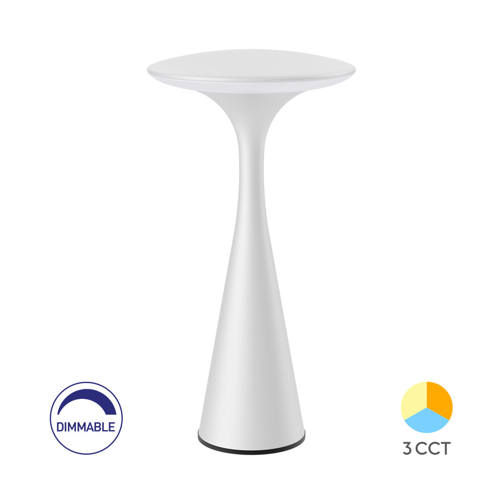 BRAYTRON TOWER TABLE LAMP WHT 3CCT IP44