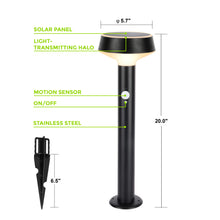 Load image into Gallery viewer, Glow Lighting Alluria Solar Bollard Motion Sensor LED 3000K IP44
