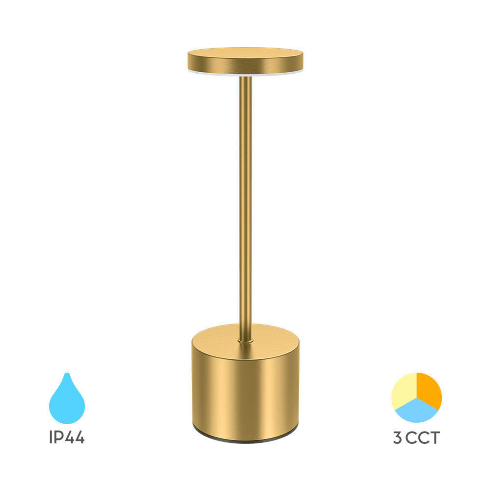 BRAYTRON LU E 1X2W GLD 3IN1 IP44 RCH TABLE LAMP
