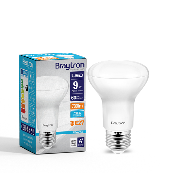 BRAYTRON ADVANCE E27 R63 LED BULB 9W 3000K OR 6500K