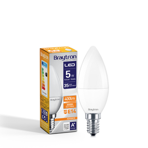 BRAYTRON ADVANCE E14 C37 CANDLE LED BULB 5W 3000K