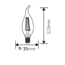 Load image into Gallery viewer, BRAYTRON ADVANCE E14 FILAMENT CANDLE TAIL LED BULB C35 4W E14 2700K
