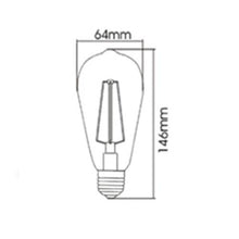 Load image into Gallery viewer, BRAYTRON ADVANCE E27 FILAMENT LED BULB ST64-DIMMABLE 6W 2200K
